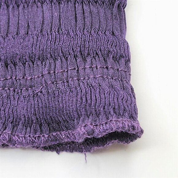 Purple Sexy Crop Top Strapless Tube Top Smocked Stretchy Summer Bandeau - NEW - Picture 4 of 13